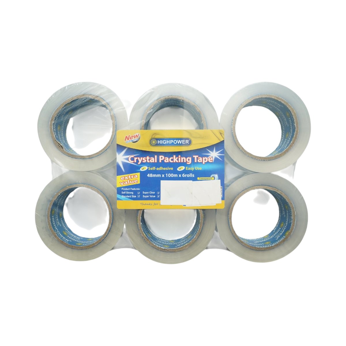 Banda adeziva scotch transparenta OPP 48mm x 100m pentru ambalare HighPower - imagine 6