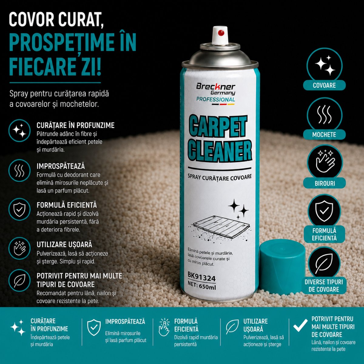 Spray curatare covoare 650ml Breckner Germany - imagine 2