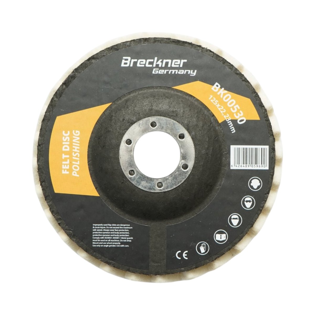 Disc pasla lamelar polisare 125x6x22.23mm, lustruire si finisare metal, inox, aluminiu Breckner Germany - imagine 2