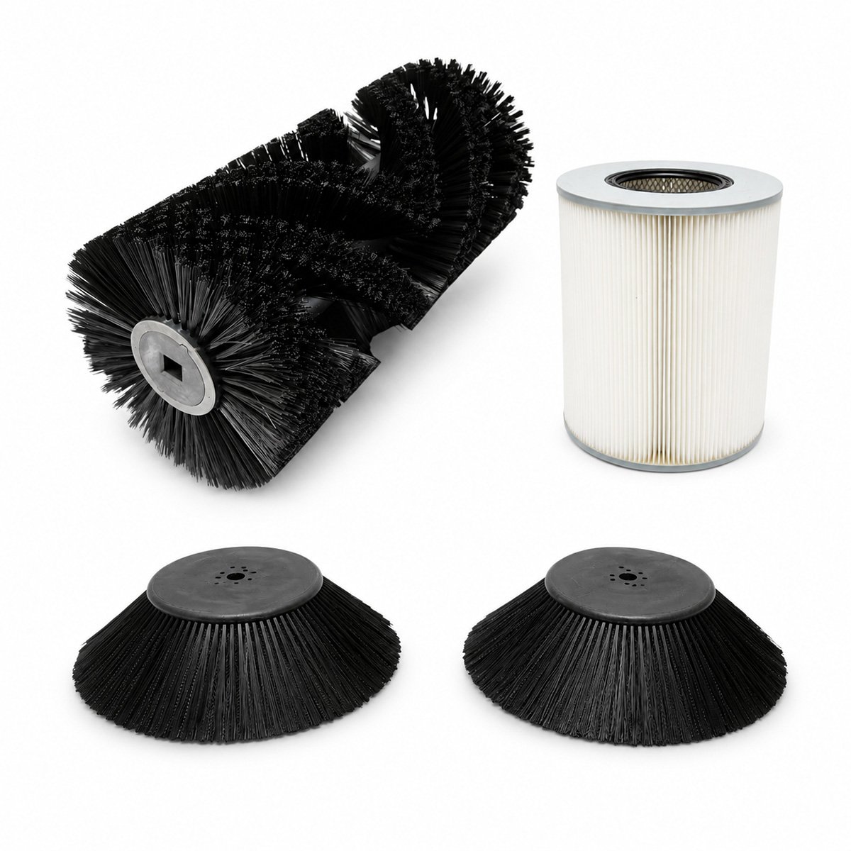 Kit intretinere masina de maturat stradala DISBU21, perie centrala 700mm, 2 perii laterale 500mm si filtru praf - imagine 2