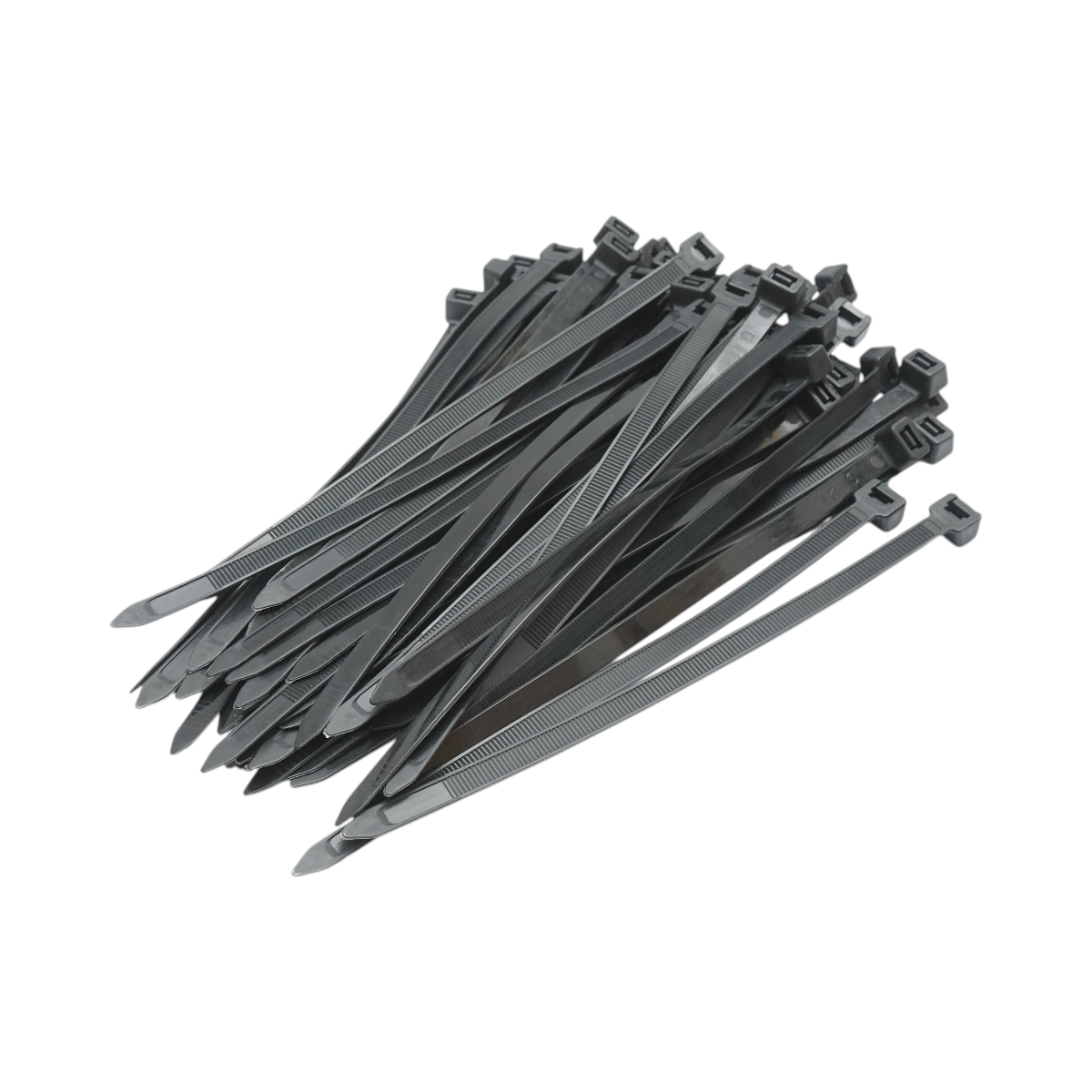 Faseta colier plastic negru 7.6x200mm 100 buc/set Longroad