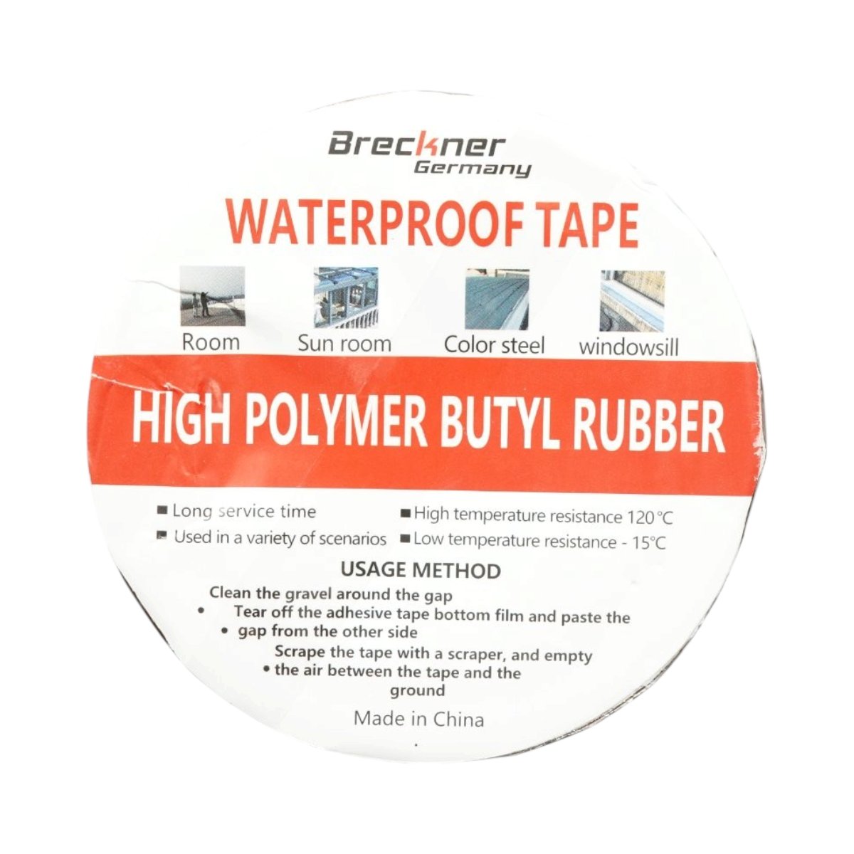 Banda butilica hidroizolanta autoadeziva 200mm x 5m cu folie de aluminiu maro RAL8003 Breckner Germany - imagine 6
