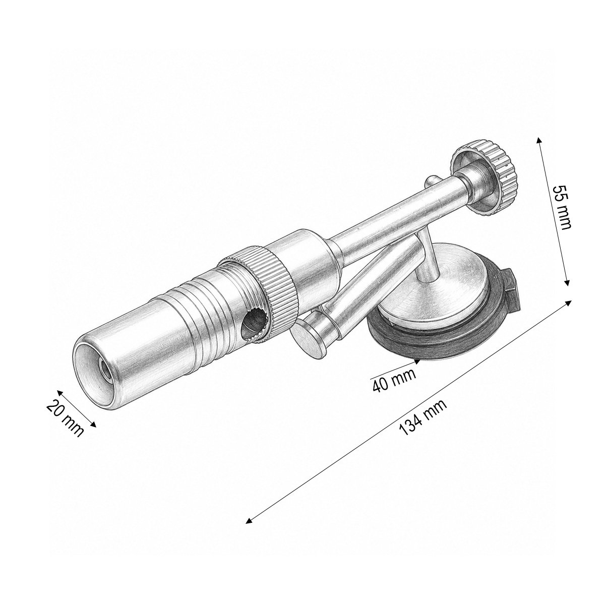 Cap arzator butelie gaz spray, aprindere piezo, flacara reglabila 1300°C - imagine 4