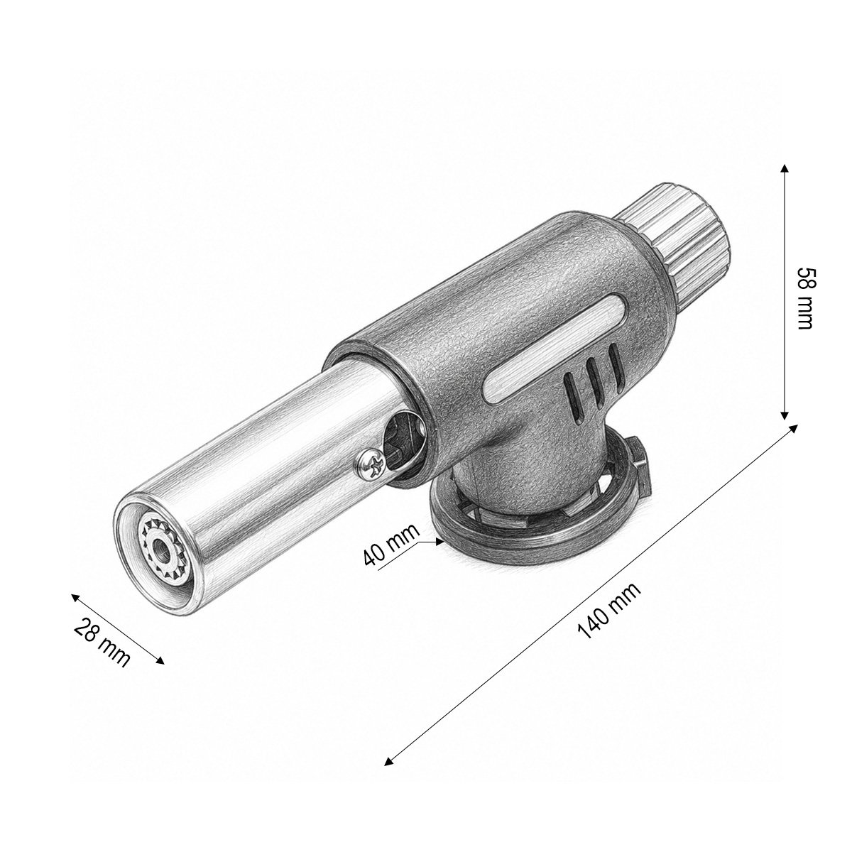 Cap arzator butelie gaz spray, aprindere piezo, flacara reglabila 1300°C Flame Gun - imagine 4
