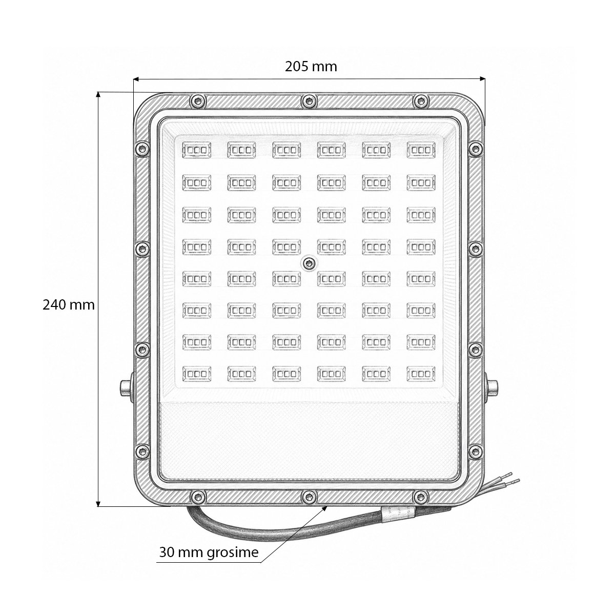 Proiector LED 100W, 100-265V, 6500K, 11000lm tip Flood 240x205x30mm IP66 Breckner Germany - imagine 5