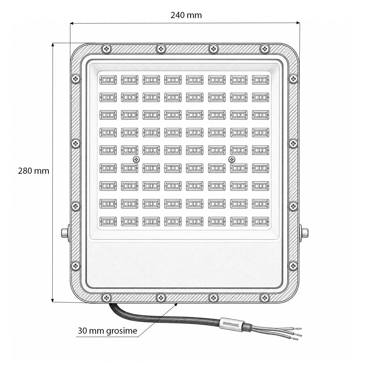 Proiector LED 150W, 100-265V, 6500K, 16500lm tip Flood 280x240x30mm IP66 Breckner Germany - imagine 5