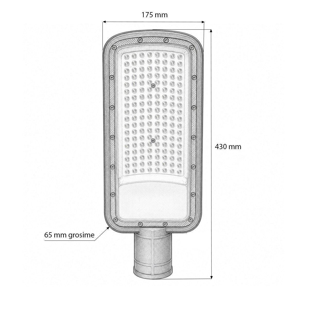 Lampa iluminat stradal LED 100W, 100-265V, 6500K, 12000lm cu prindere pe stalp 430x175x65mm IP65 Breckner Germany - imagine 5