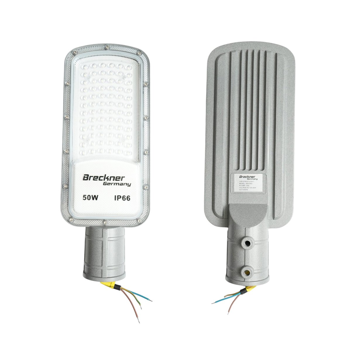 Lampa iluminat stradal LED 50W, 100-265V, 6500K, 5500lm cu prindere pe stalp 340x125x25mm IP66 Breckner Germany