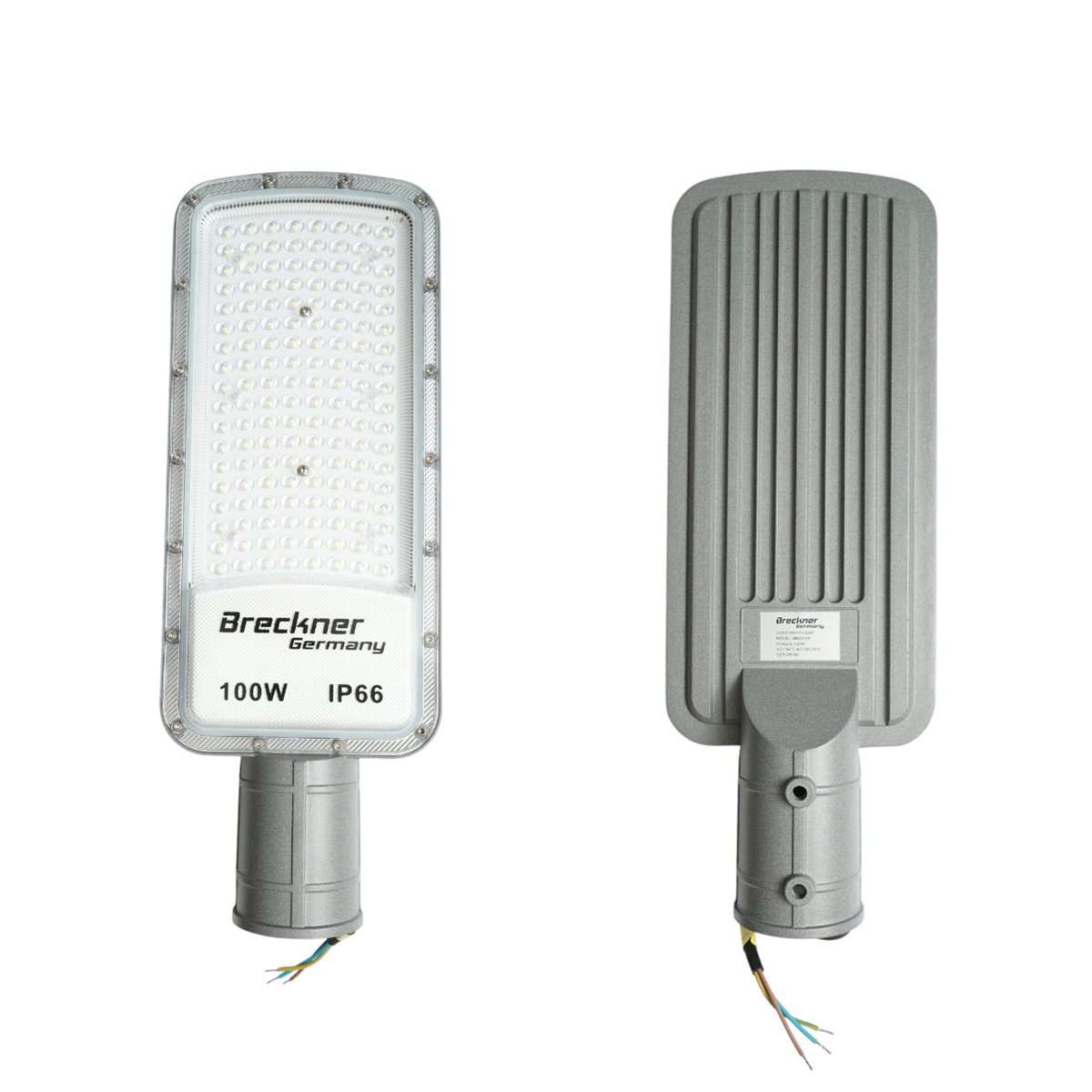 Lampa iluminat stradal LED 100W, 100-265V, 6500K, 11000lm cu prindere pe stalp 420x155x25mm IP66 Breckner Germany
