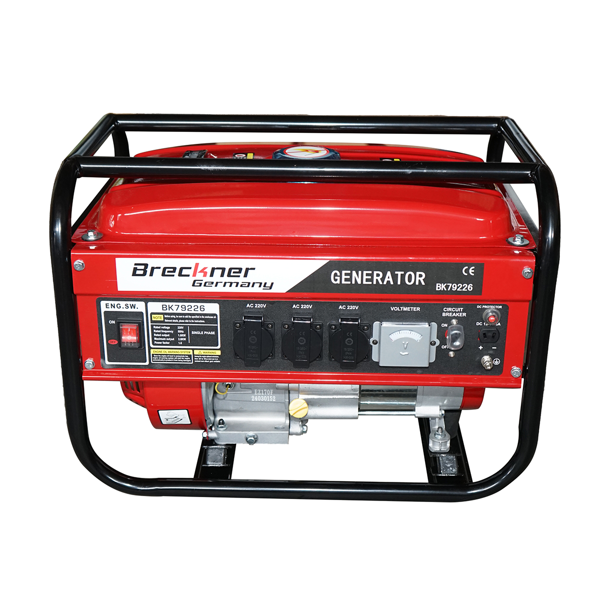 Generator electric 1.8kW/220V, motor pe benzina 7.5CP, pornire sfoara Breckner Germany
