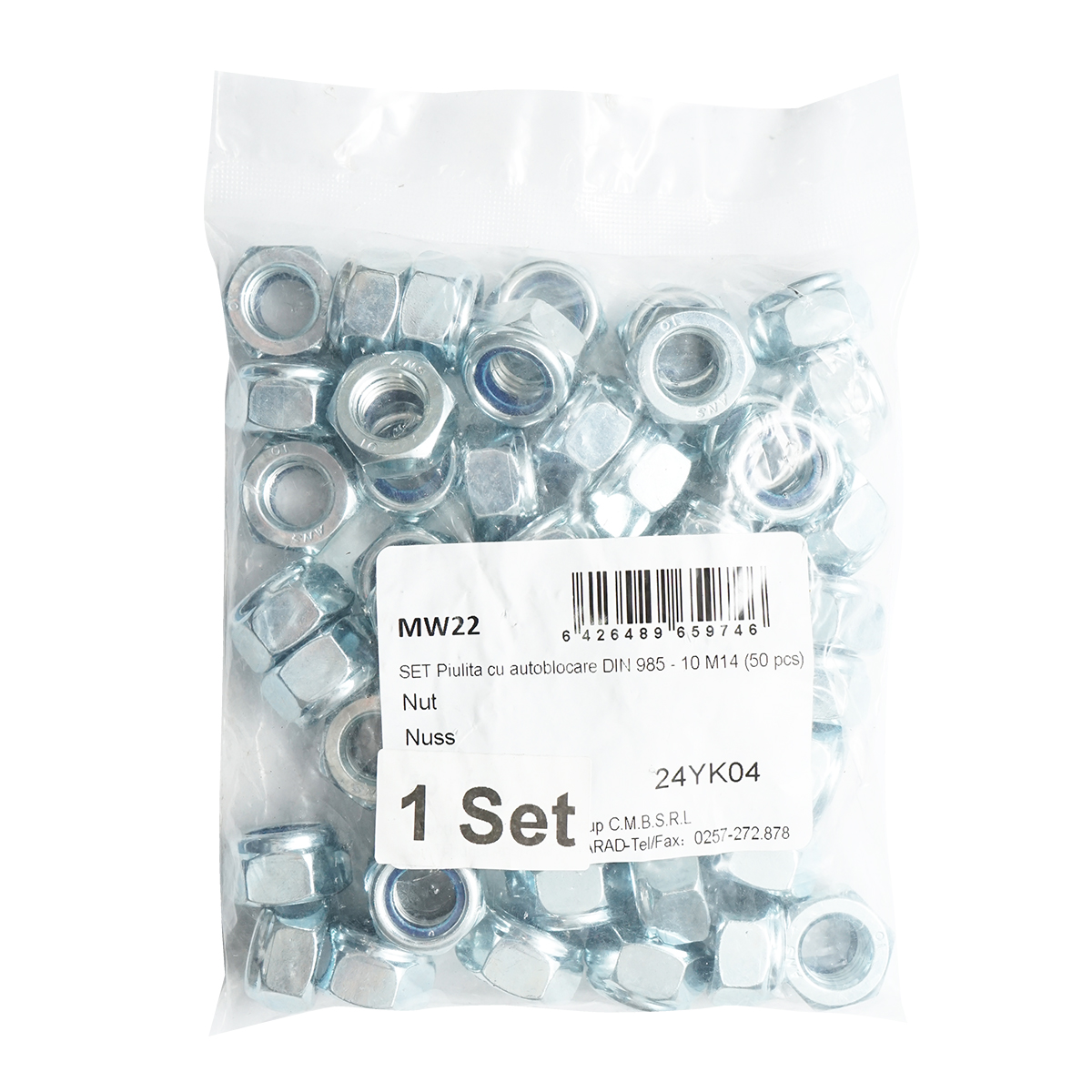 Set piulita zincata cu autoblocare DIN 985 M14 G10 50 bucati - imagine 2