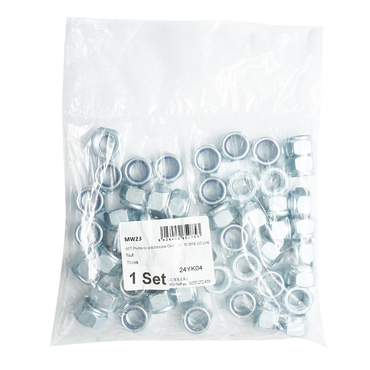 Set piulita zincata cu autoblocare DIN 985 M18 G10 50 bucati - imagine 2