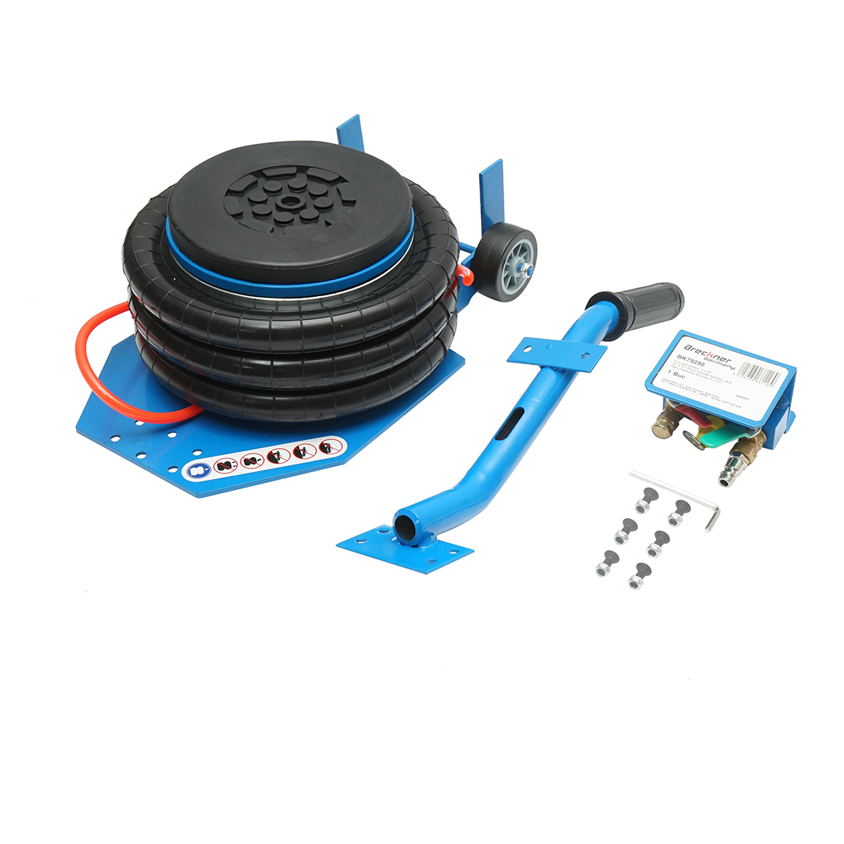 Cric pneumatic profesional 3.5T cu maner scurt, perna de aer 150-400mm Breckner Germany - imagine 2