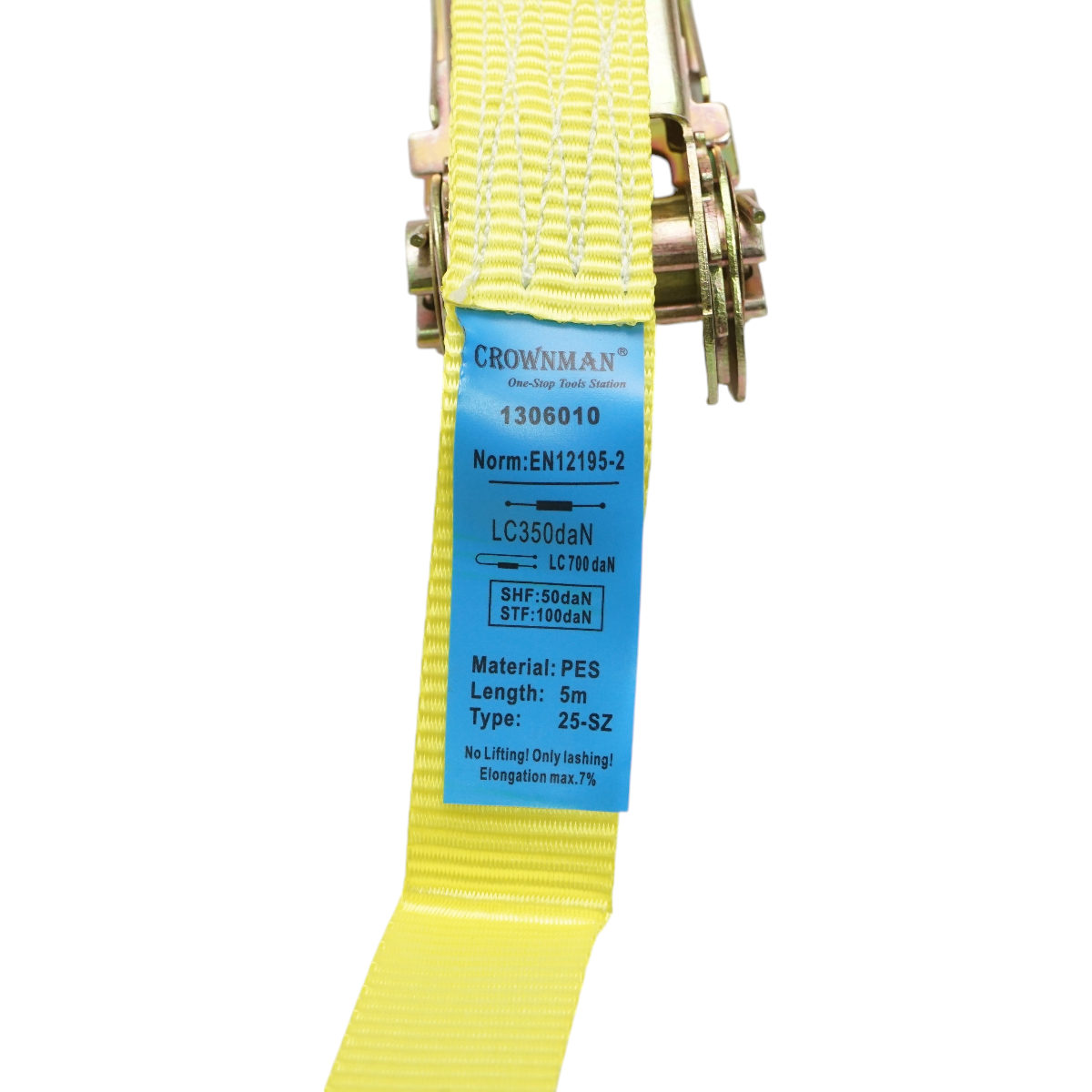 Chinga ancorare marfa 5mx25mm 700Kg (clichet simplu) Crownman - imagine 4