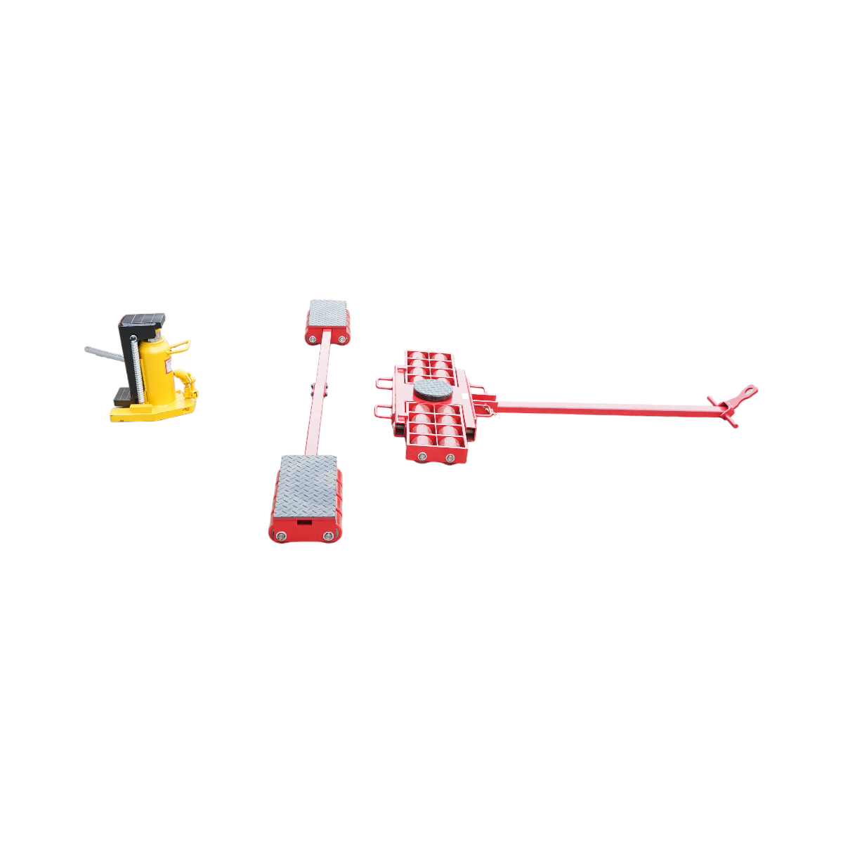 Cric 15 tone cu mecanism de rulare dirijabil pe role pentru echipamente grele - imagine 2