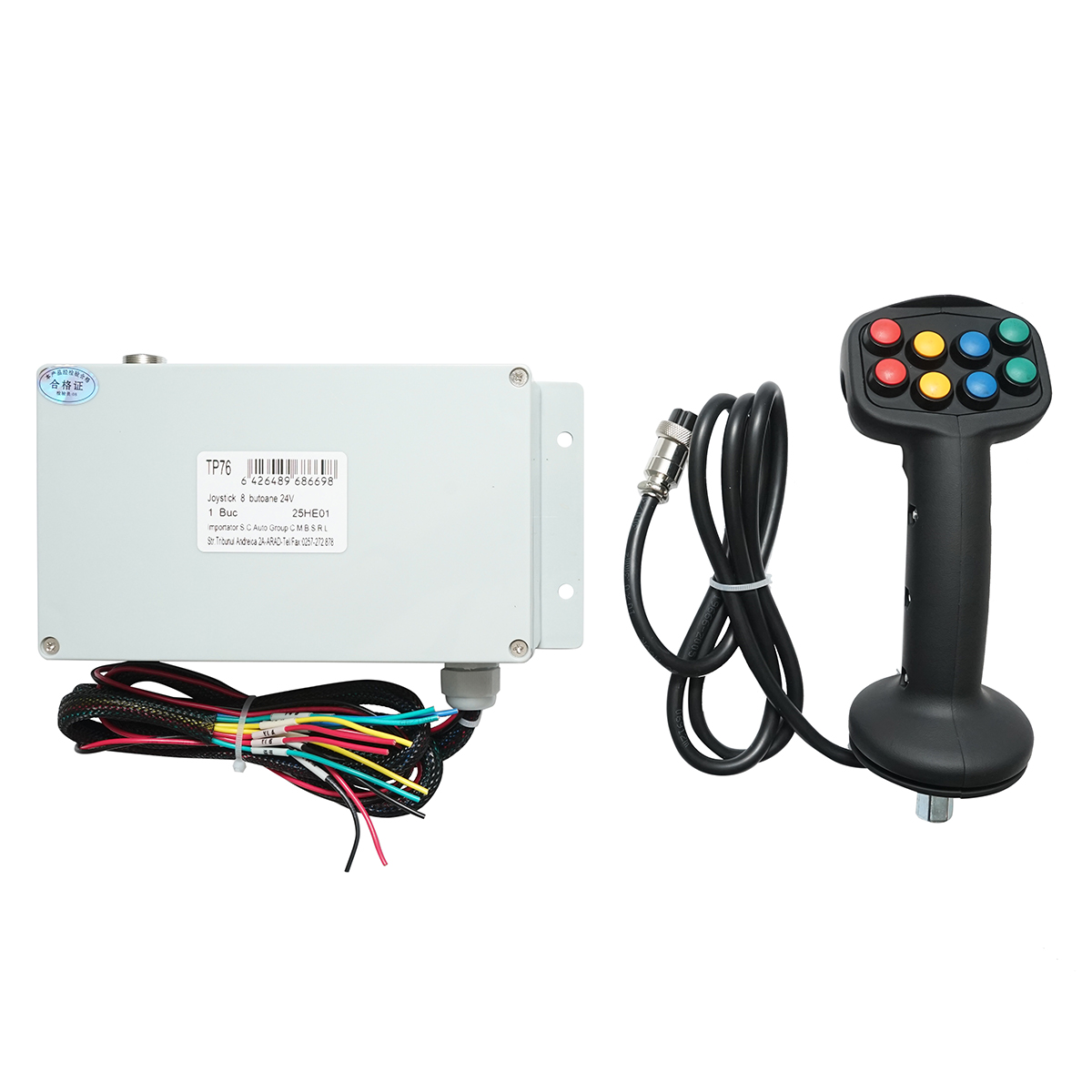 Joystick electric 8 butoane cu modul de comanda 24V - imagine 2