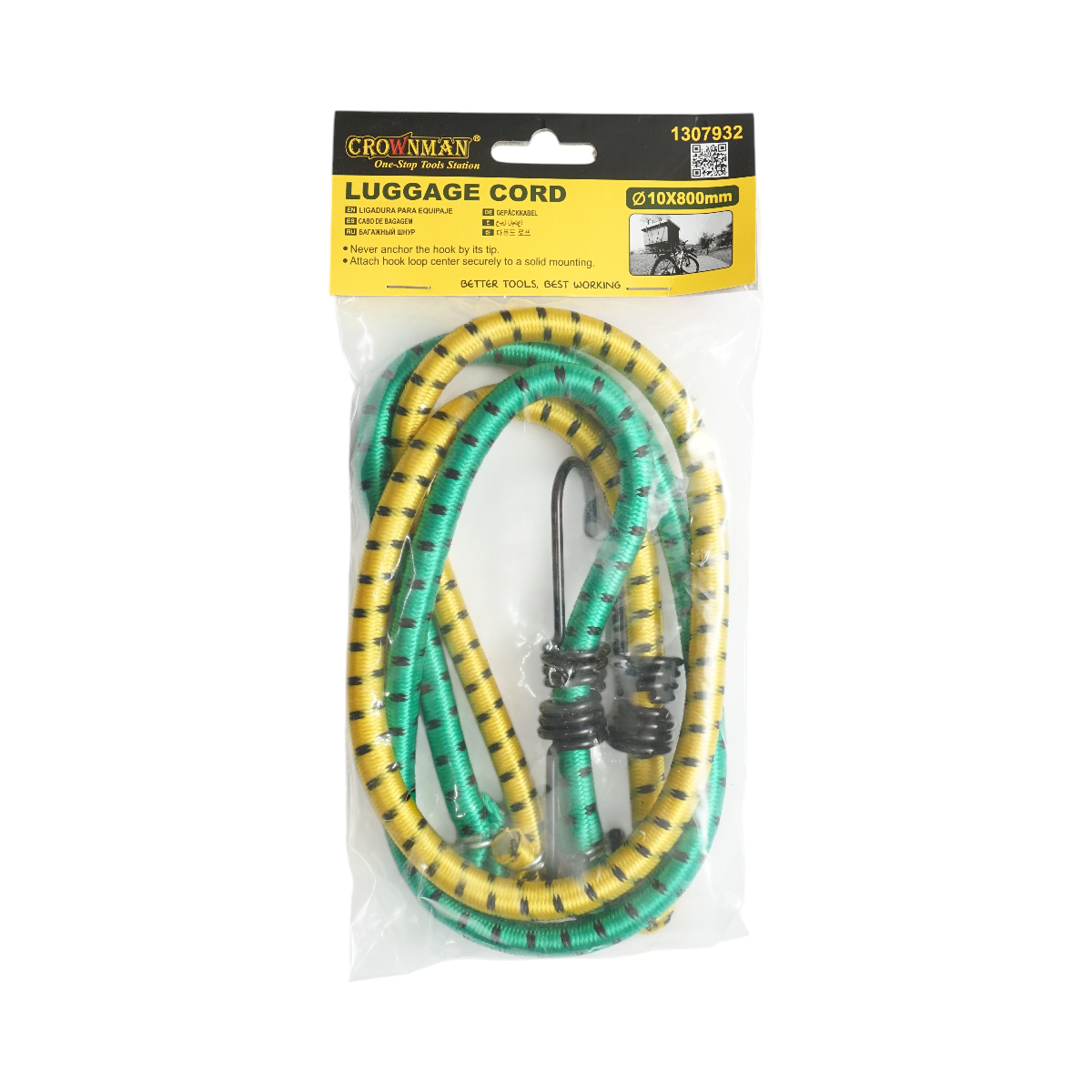 Set 2 corzi elastice cu carlige 10x800mm pentru ancorare marfa Crownman - imagine 2