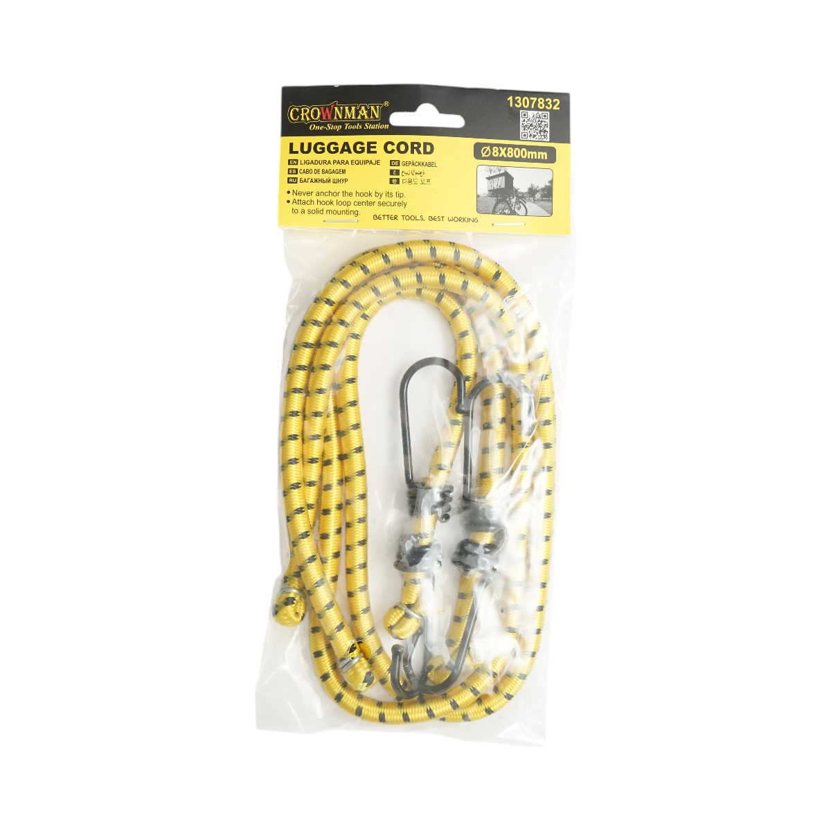 Set 2 corzi elastice cu carlige 8x800mm pentru ancorare marfa Crownman - imagine 2