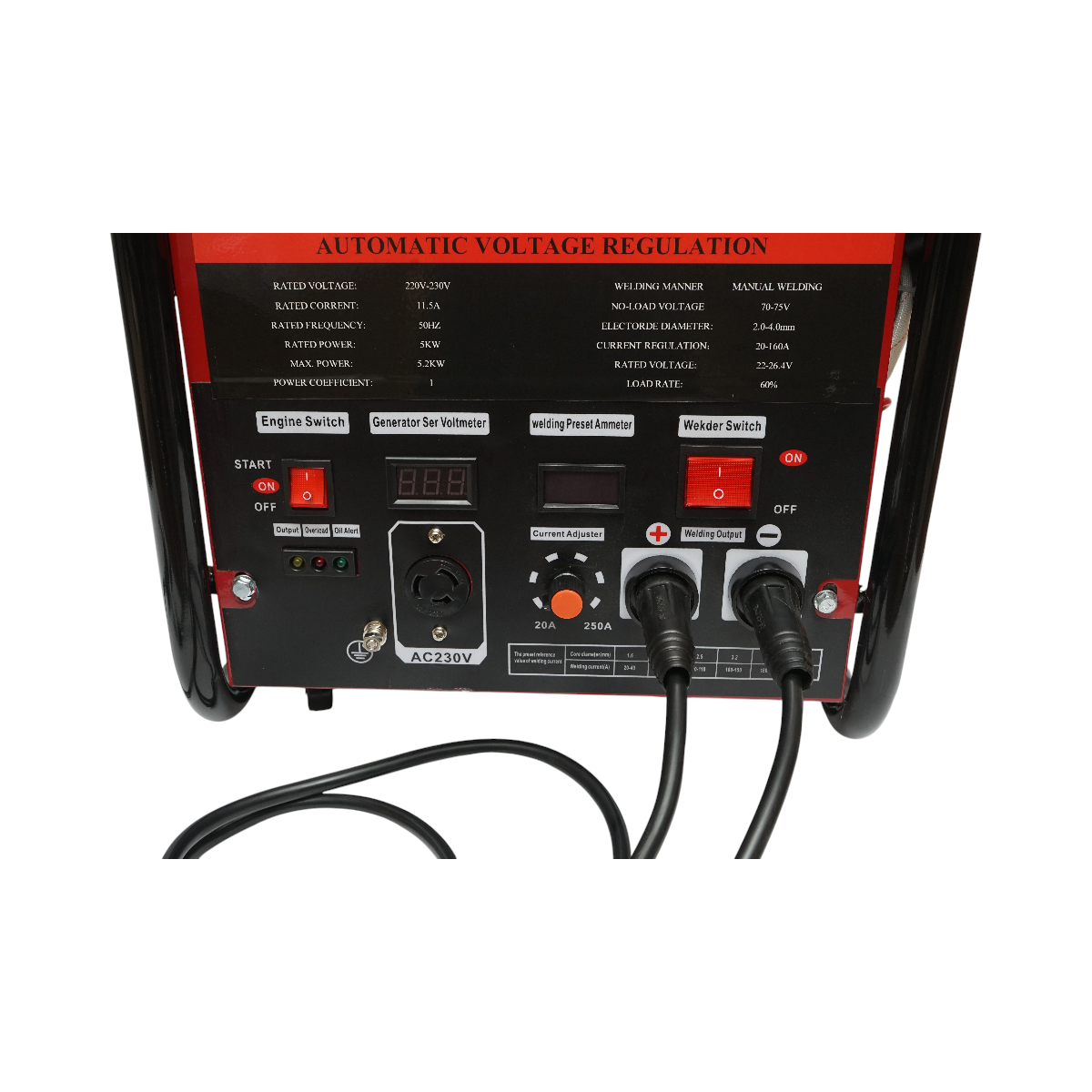 Aparat de sudura 160A cu generator electric 5KW/220V, motor pe benzina 13CP, pornire manuala Breckner Germany - imagine 7