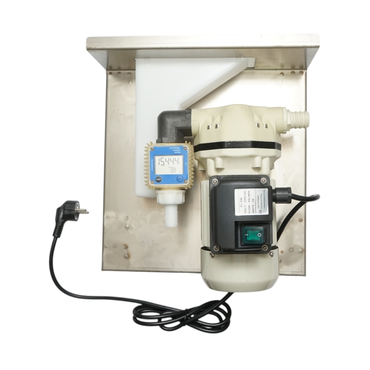 Kit pompa transfer solutie uree 220V, 400W, debit 40L/min, contor digital, furtun transfer 4m, alimentare 2m si pistol IP55 Breckner Germany - imagine 4