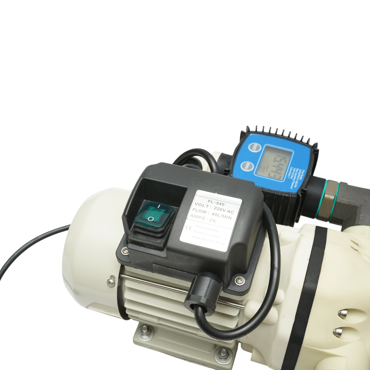 Kit pompa transfer solutie uree 220V, 400W, debit 40L/min, contor digital, furtun transfer 2m, alimentare 4m si pistol IP55 Breckner Germany - imagine 6