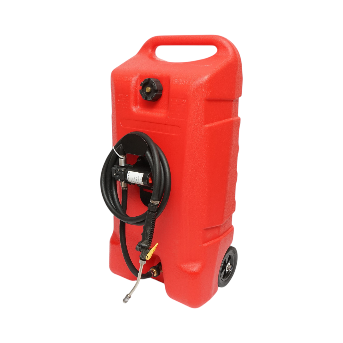 Rezervor motorina mobil portabil 53L cu pompa transfer electrica 12V, 70W, baterie Li-ion, debit 6L/min, furtun 3m si pistol Breckner Germany