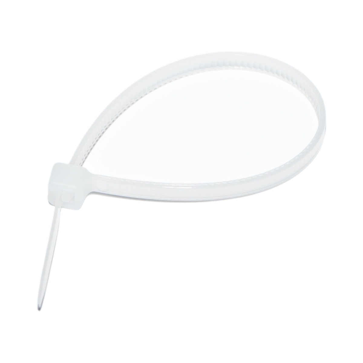 Faseta colier plastic alb 3.6x150mm 100 buc/set Longroad - imagine 3