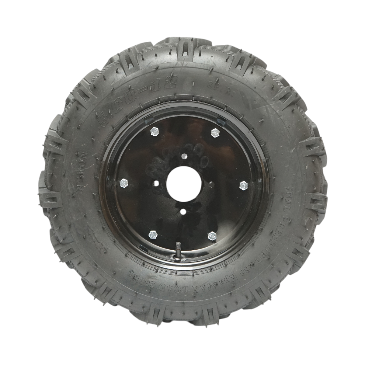 Roata completa 500/12 R1 8PR crampon cu janta neagra - imagine 3