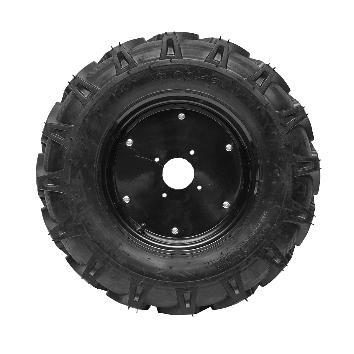 Roata completa 600/12 R1 6PR crampon cu janta neagra - imagine 3