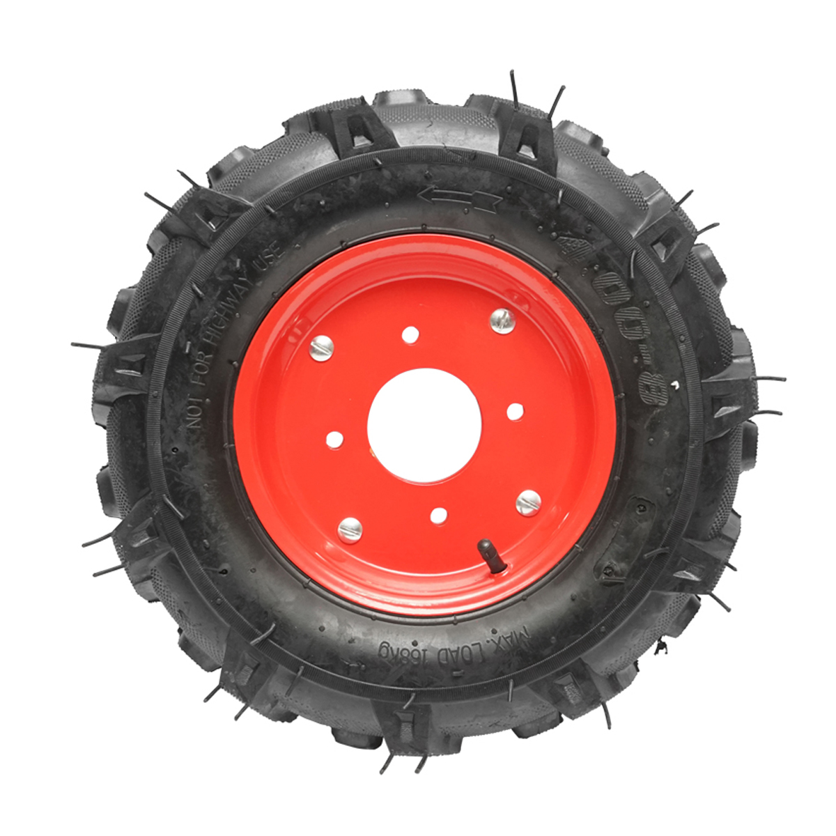 Roata completa 400/8 R1 4PR crampon cu janta rosie - imagine 2