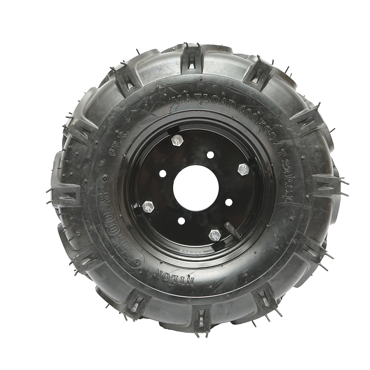 Roata completa 500/8 crampon 6PR cu janta neagra - imagine 2