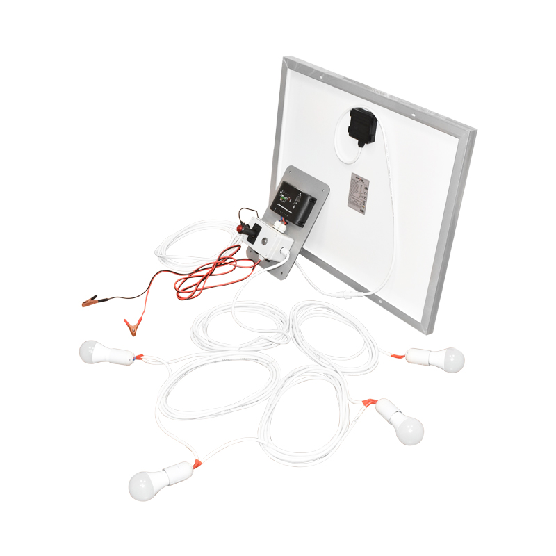 Set panou solar 50W fotovoltaic monocristalin 670x540x30mm 12-24V priza bricheta cu 4 becuri 9W Breckner Germany - imagine 9