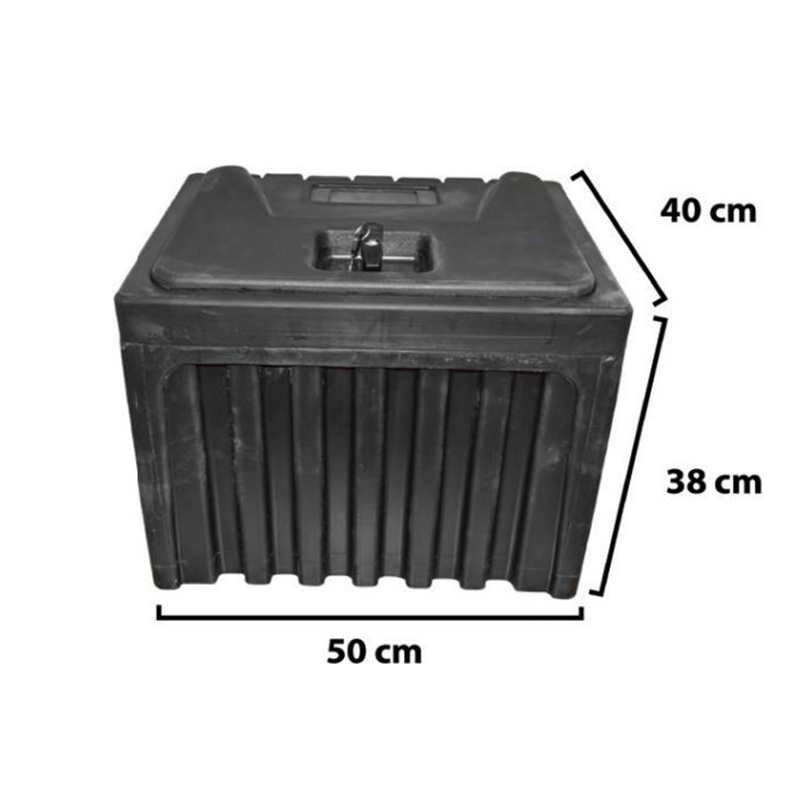 Lada pentru scule fara suport, din plastic negru 380x400x500 mm - imagine 2