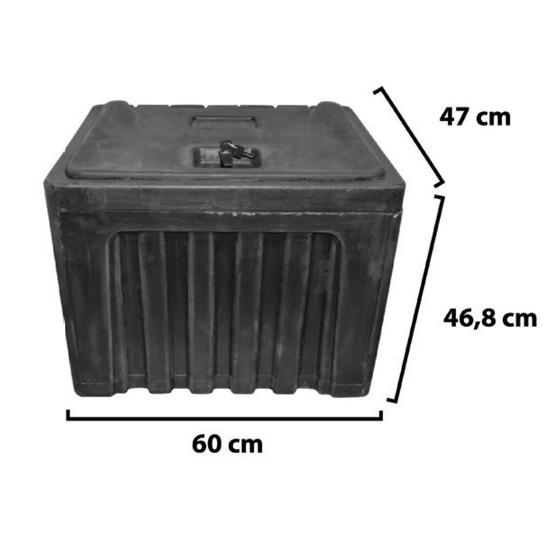 Lada pentru scule fara suport, din plastic negru 468x470x600 mm - imagine 2