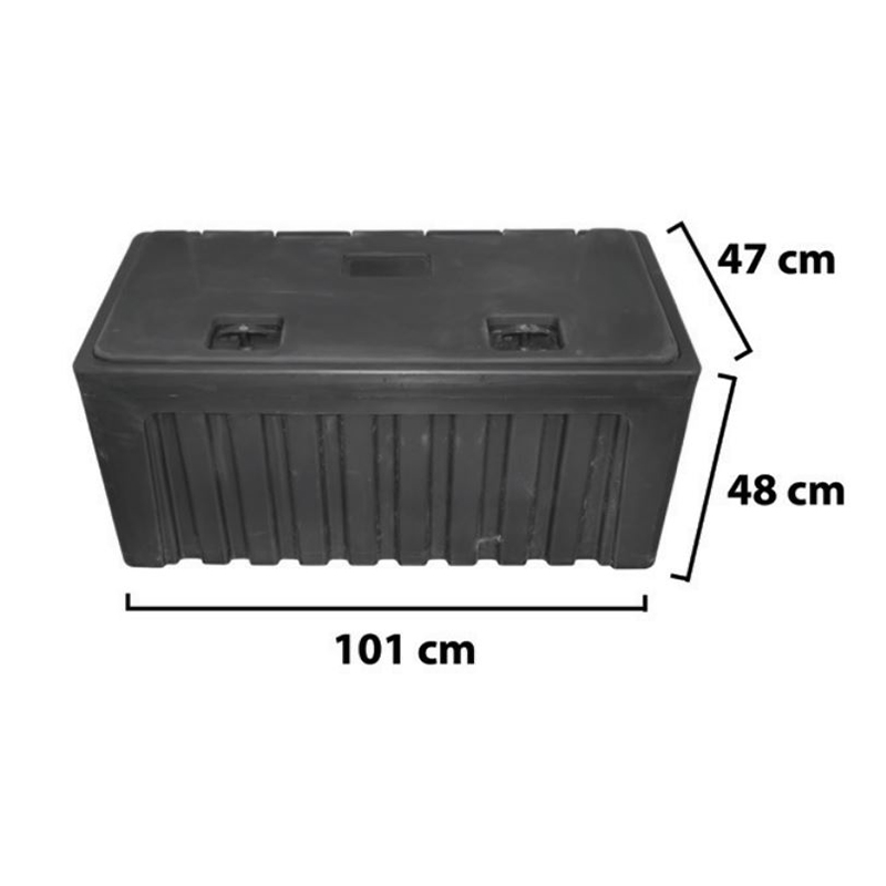 Lada pentru scule fara suport, din plastic negru 480x470x1000 mm - imagine 2