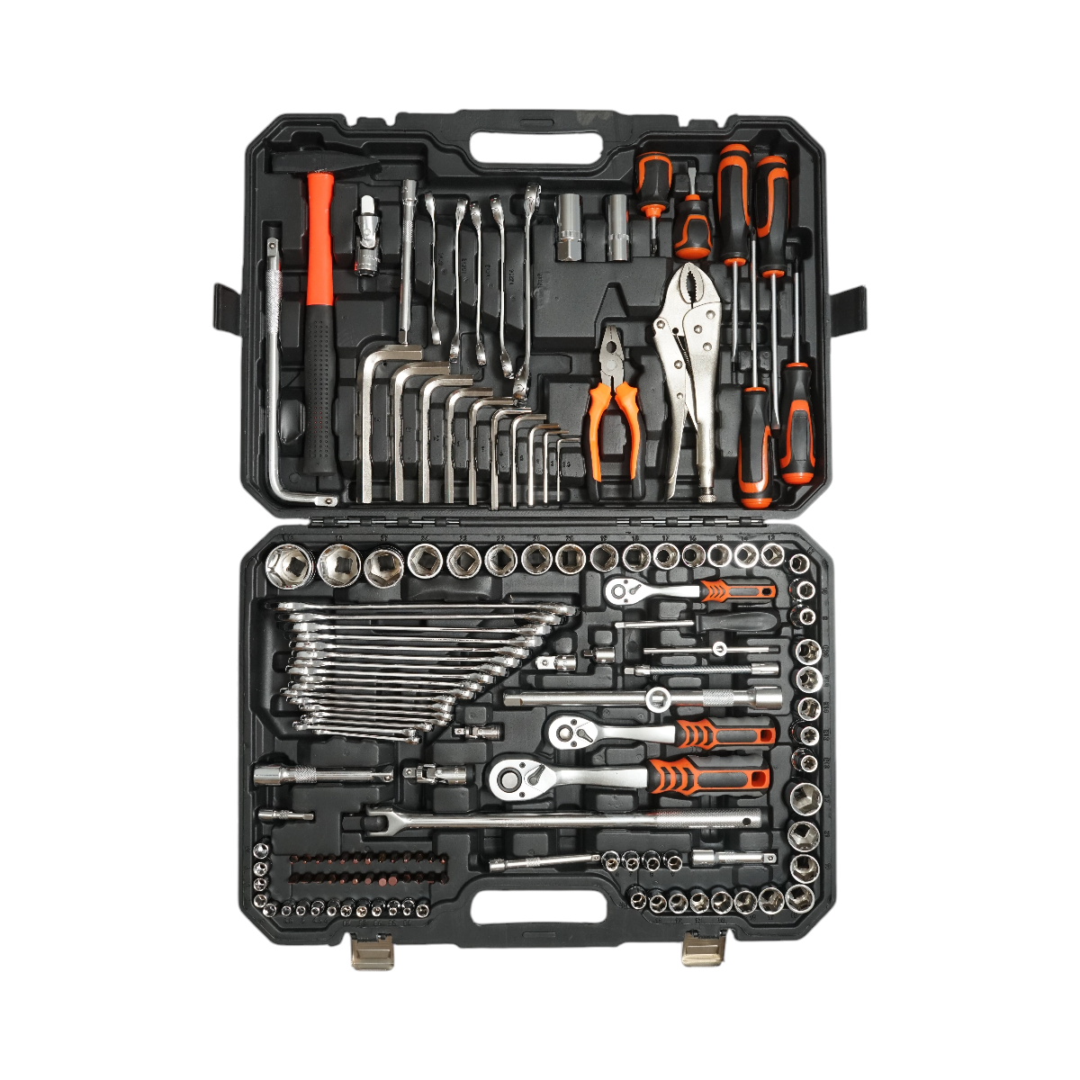 Trusa chei tubulare, combinate fixe si inelare, biti, imbus, torx Cr-V 142 piese Breckner Germany - imagine 2