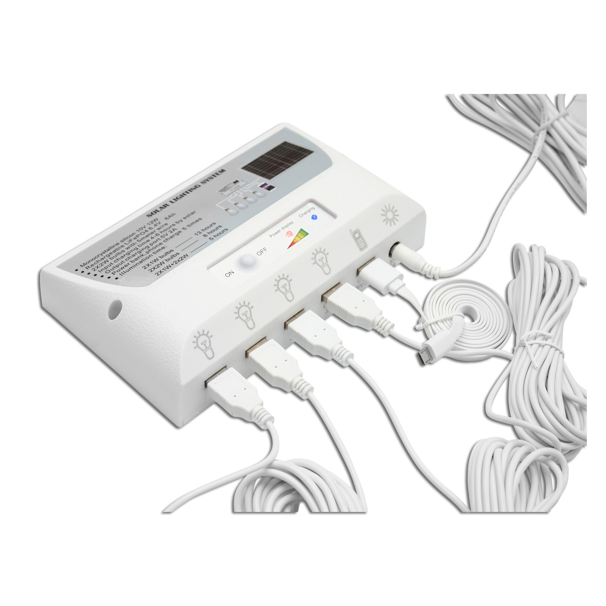 Sistem pentru iluminat cu 4 becuri LED, panou solar 9V/12W si 1xUSB incarcare telefon Breckner Germany - imagine 7