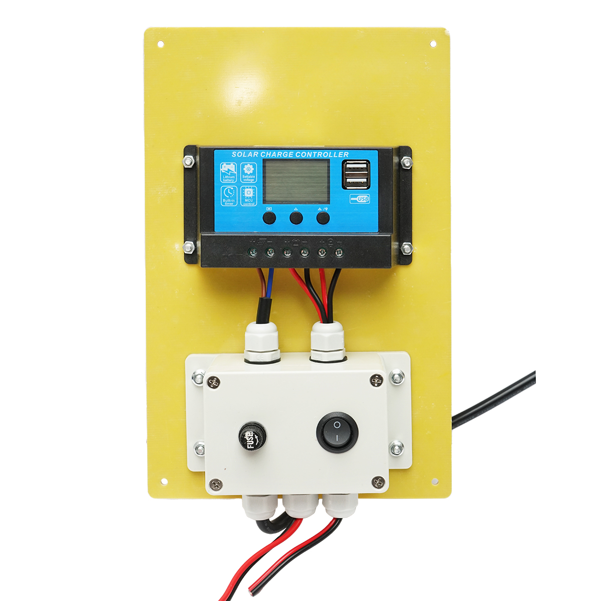 Set panou solar 50W fotovoltaic monocristalin regulator 10A 2xUSB 12/24V 4 becuri LED 9W Breckner Germany - imagine 3