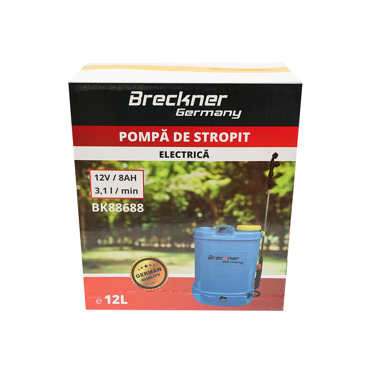 Pompa electrica/pulverizator de stropit vermorel, rezervor 12L baterie 12V 8Ah debit 3.1 l/min Breckner Germany - imagine 8