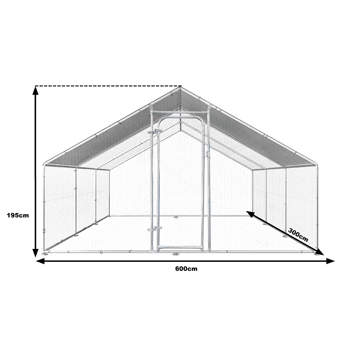 Cotet exterior din otel galvanizat pentru pasari 600x300x195cm - imagine 2