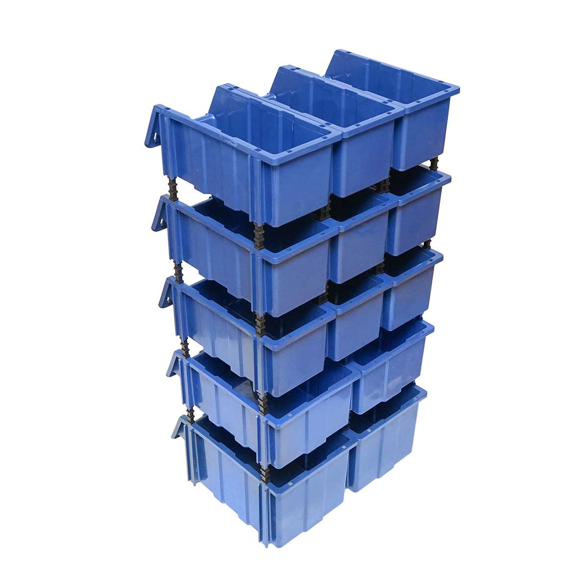 Stand cu 13 cutii pentru depozitare / organizare, cutie din plastic albastra, 510x400x1000mm - imagine 4