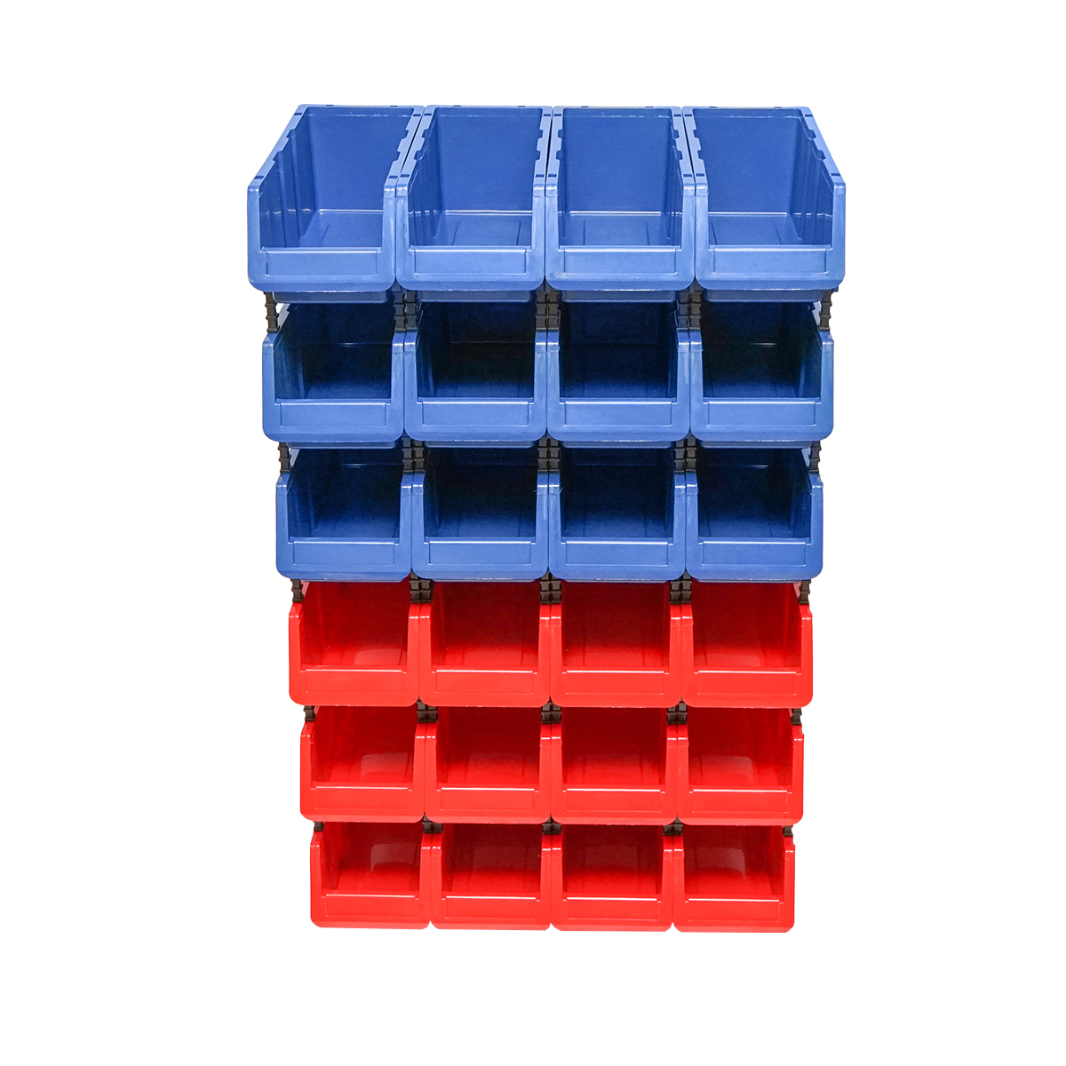 Stand cu 24 cutii pentru depozitare / organizare, cutie din plastic rosie, albastra,700x400x1150mm - imagine 2
