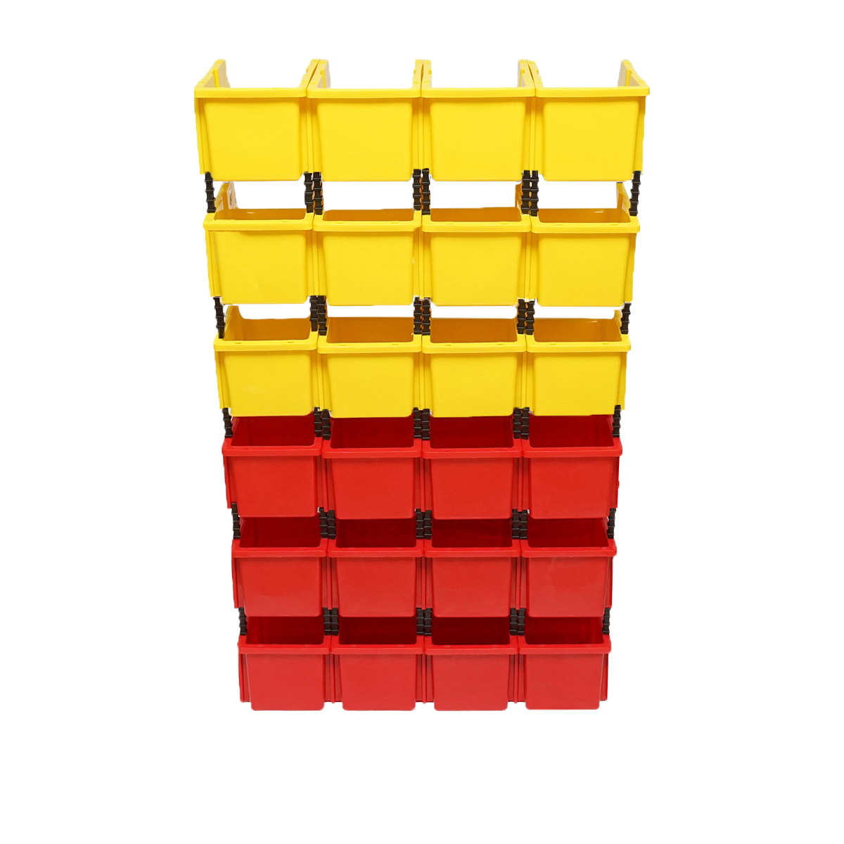 Stand cu 24 cutii pentru depozitare / organizare, cutie din plastic rosie, galbena,700x300x1150mm - imagine 10