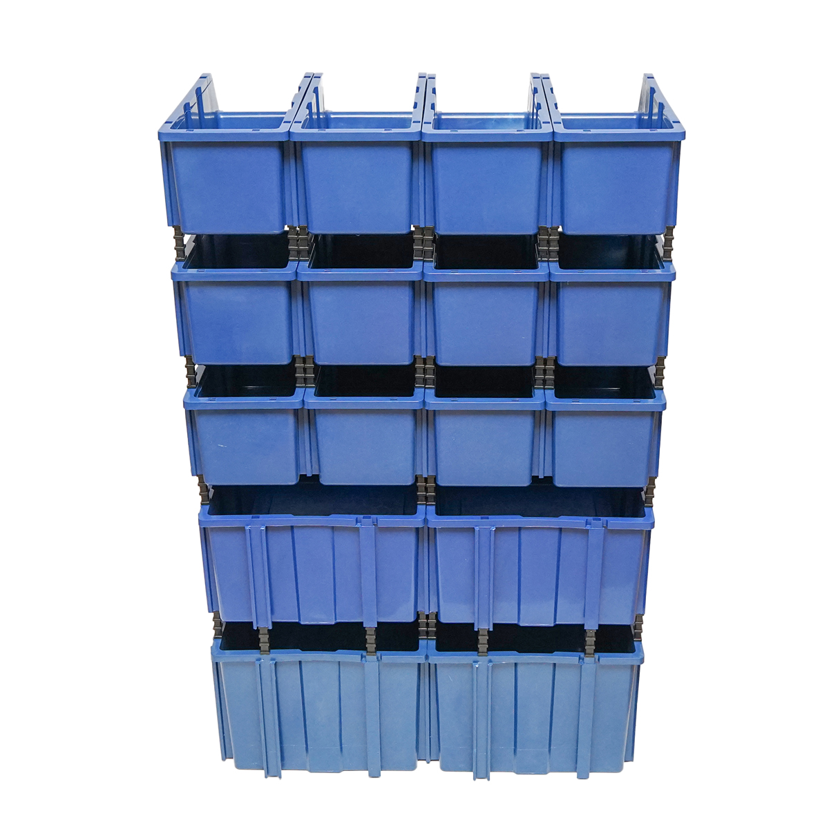Stand cu 16 cutii pentru depozitare / organizare, cutie din plastic albastra, 680x510x1100mm - imagine 6