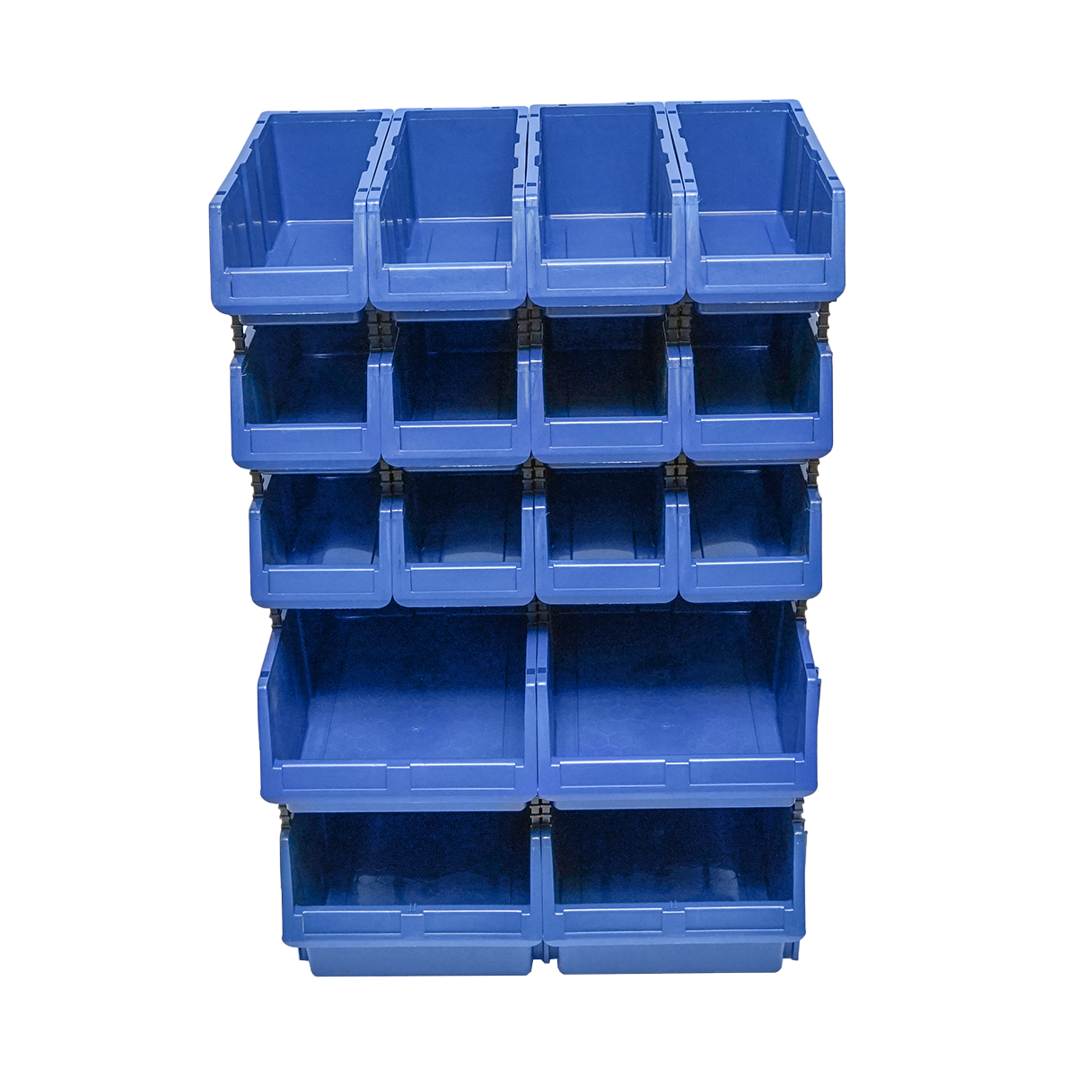 Stand cu 16 cutii pentru depozitare / organizare, cutie din plastic albastra, 680x510x1100mm - imagine 2