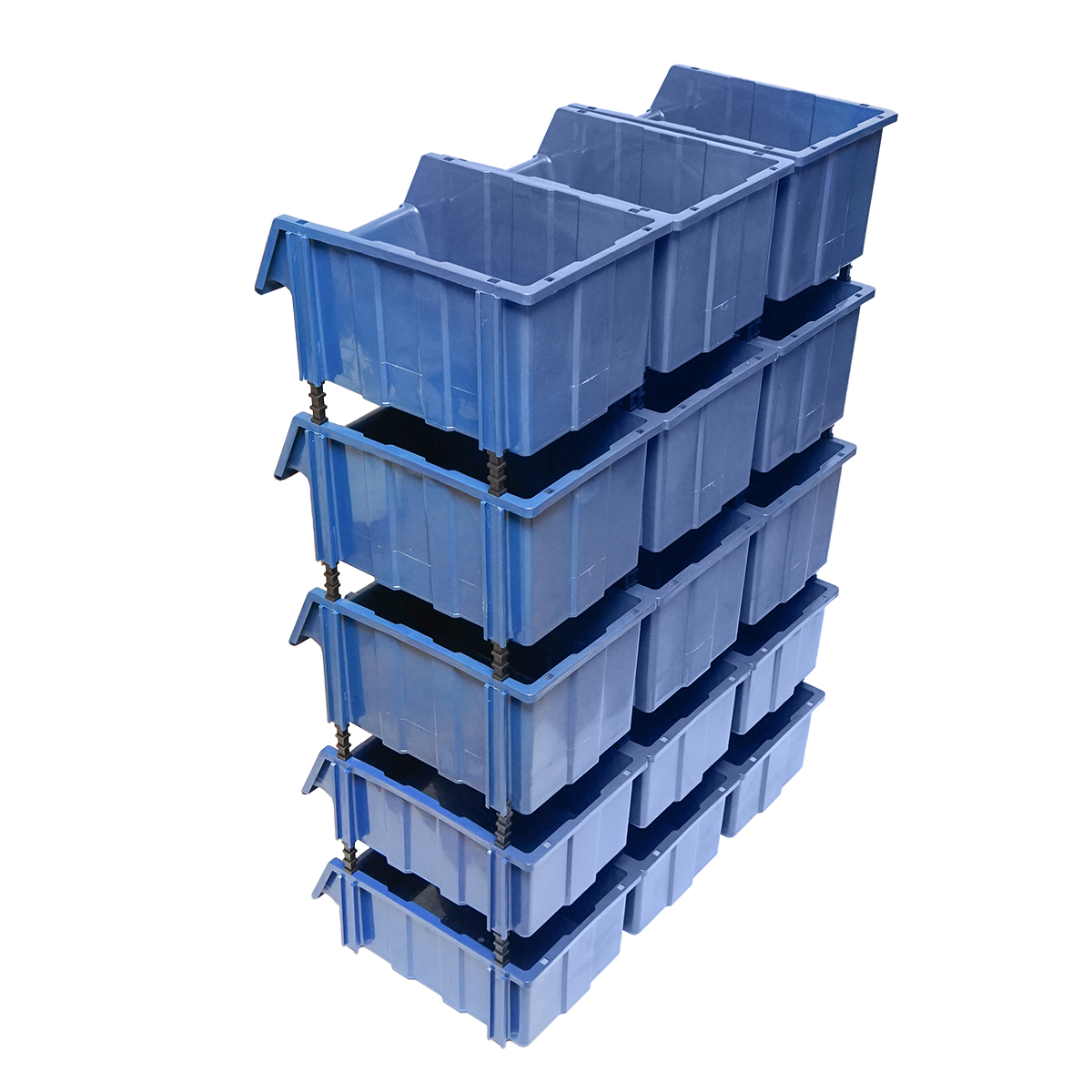 Stand cu 15 cutii pentru depozitare / organizare, cutie din plastic albastra, 765x400x1100mm - imagine 4
