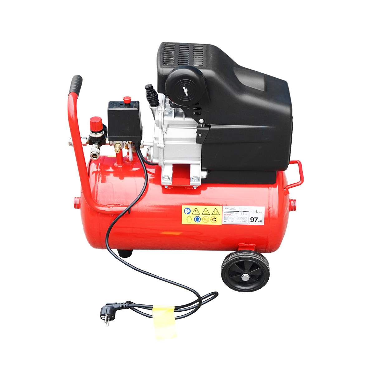 Compresor aer 24L putere 1.5kW/2CP presiune maxima 8 Bar, volum aer aspirat 184L Breckner Germany - imagine 3