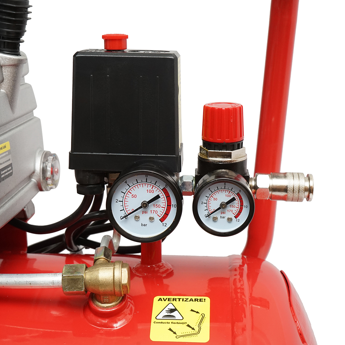 Compresor aer 50L putere 1.5kW/2CP presiune maxima 8 Bar, volum aer aspirat 184L Breckner Germany - imagine 6