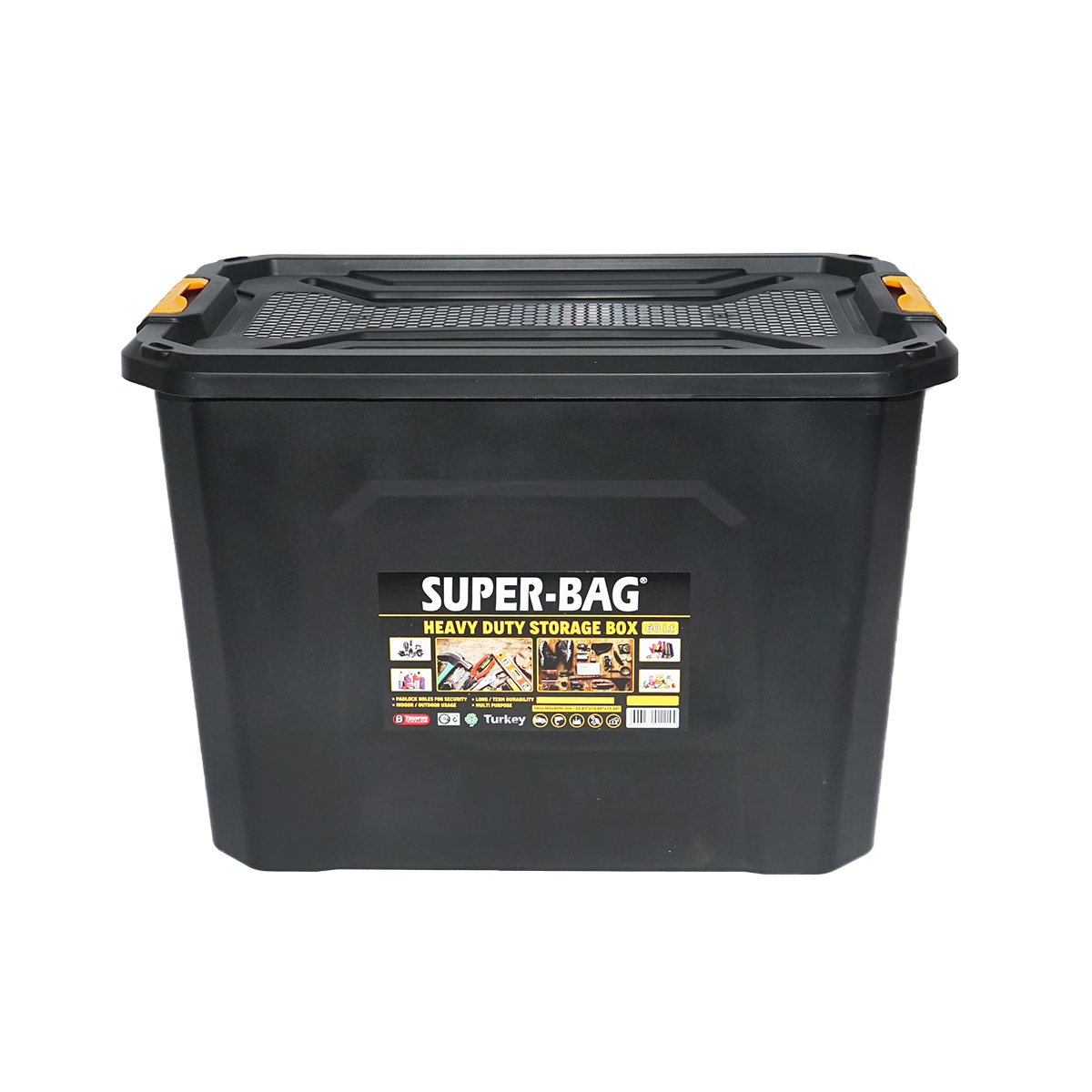 Cutie depozitare cu capac pentru sarcini grele 60L 580x380x405mm - imagine 3