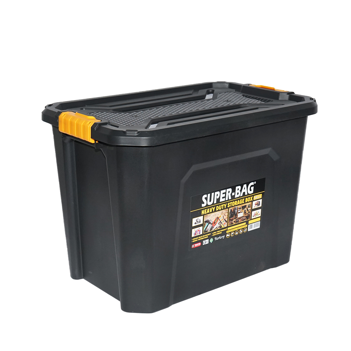 Cutie depozitare cu capac pentru sarcini grele 60L 580x380x405mm - imagine 4